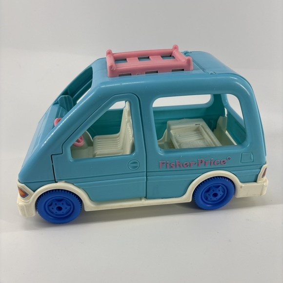 Fisher-Price Other - Fisher Price Loving Family Dollhouse Blue Van Minivan Car Trunk 1993 Vintage